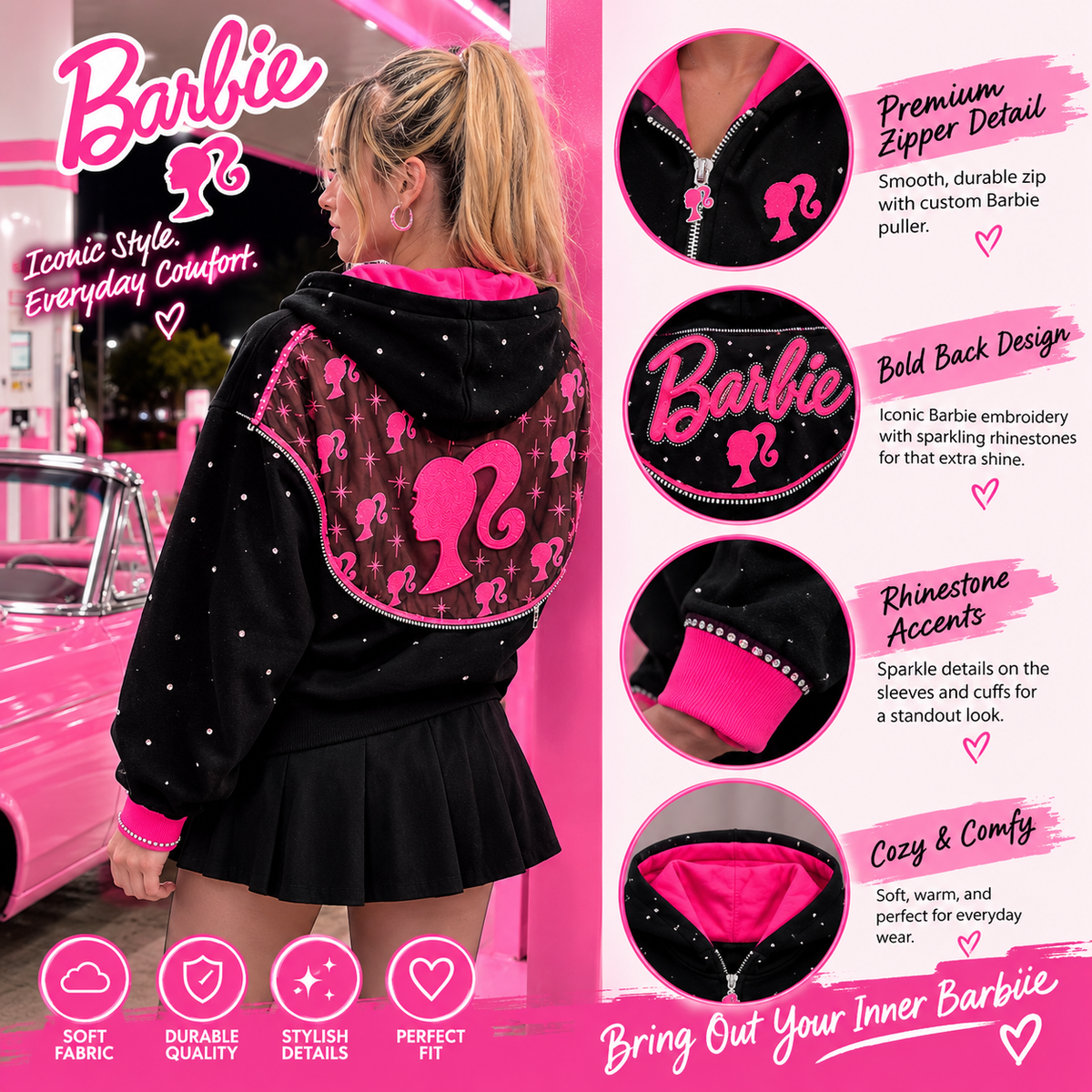 BarbieHoodie™ - Barbie Zip-Up